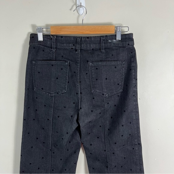 Anthropologie Pilcro Polka Dot Faded Black Wide Leg High Rise Crop Jeans Size 26 - Picture 8 of 14